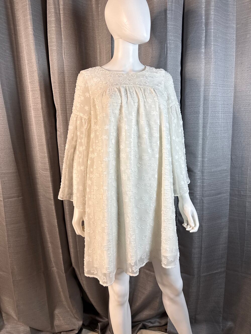 Vintage Y2K White Angel sleeve Mini Dress Sz XS